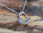 Genuine Sapphire Heart Necklace 