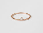 18K Rose gold / Size 7.5 / Single Diamond Prong Set Ring / Diamond Solitaire Wedding Ring / Prong Diamond Stacking Ring / NXDOJGD1902/27 - Jewels By Tarry