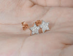 18K Rose gold / Tiny Diamond Star Stud Earrings / Cluster Diamond Earrings / Dainty Everyday Diamond Stud / NXDOJGD20/42 - Jewels By Tarry