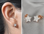 18K Rose gold / Tiny Diamond Star Stud Earrings / Cluster Diamond Earrings / Dainty Everyday Diamond Stud / NXDOJGD20/42 - Jewels By Tarry