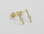 18K Yellow gold / Diamond Bar Stud Earring / Solitaire Diamond Post Earring / Diamond Stud / Bar Stud Earrings / NXDOJGD35/14 - Jewels By Tarry