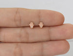 18K Rose gold / Hamsa Stud Earrings / Diamond Hamsa Stud Earrings / Dainty Stud Earrings / NXDOJGD36/07 - Jewels By Tarry