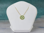 18K Yellow gold / 18" / Clover Charm Necklace / Genuine Emerald Necklace / Micro Pave Necklace / Christmas Gift / NXDOJDP758/01