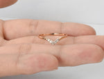 18K Rose gold / Size 7 / V shape Diamond Ring / Diamond Chevron Ring Diamond Wedding Band Wedding Ring / Engagement Ring / NXDOJGD44/05/01 - Jewels By Tarry