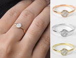 18K White gold / Size 7 / Diamond Disc Ring / Pace Diamond Circle Round Ring / Cluster Ring / NXDOJGD44/09/01 - Jewels By Tarry