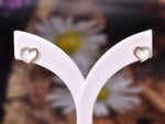 14K Yellow gold / Diamond Heart Stud Earring / Gold Heart Stud / Dainty Heart Stud / Bride Earrings / NXDDE560 - Jewels By Tarry