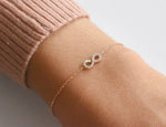 18K Rose gold / 7.5" / Diamond Bracelet For Women / Infinity Charm Diamond Bracelet / Dainty Chain Bracelet / NXDOJGD40/B6 - Jewels By Tarry